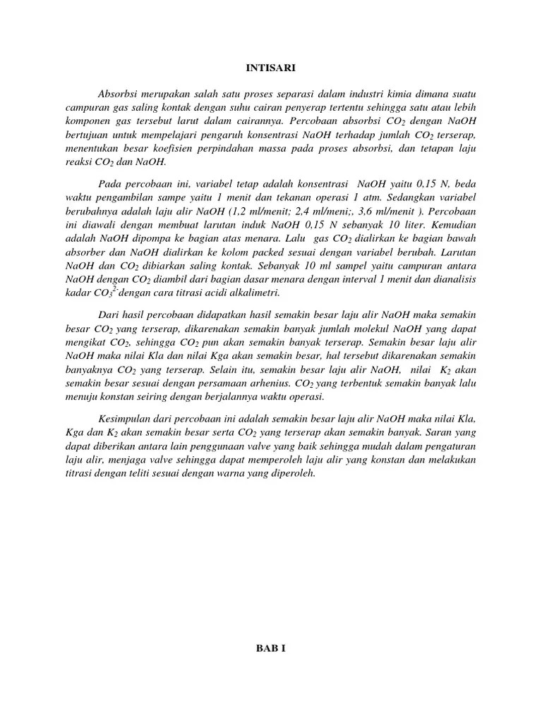 Absorbsi Co2 Dengan Larutan NaOH | PDF
