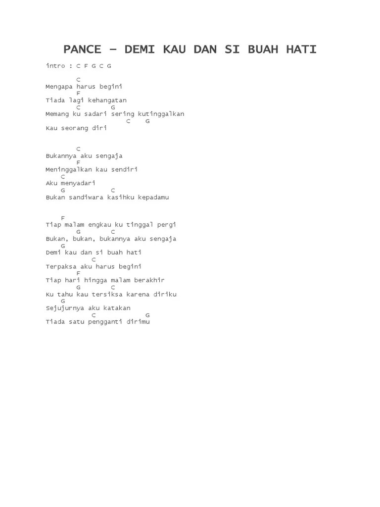 Demi Kau Dan Sibuah Hati Chord – Nasi