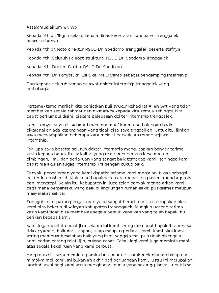 Sambutan Perpisahan | PDF