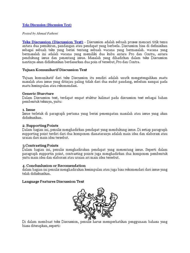 Contoh Teks Discussion Dalam Bahasa Inggris - Terkait Teks
