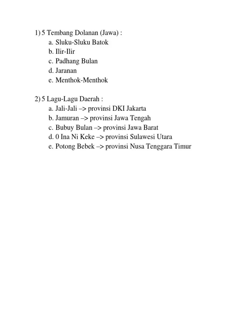 5 Tembang Dolanan | PDF
