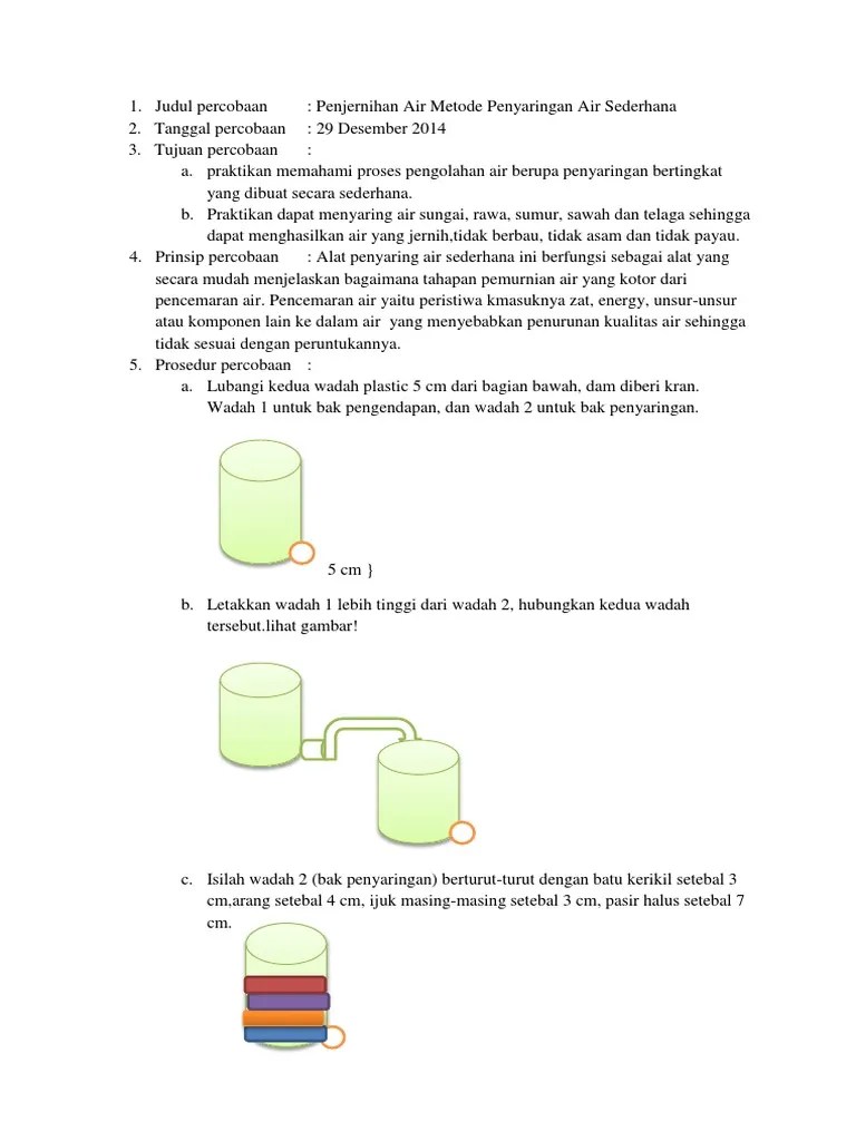 Laporan Praktikum Kimia Industri - Pejernihan Air Sederhana | PDF