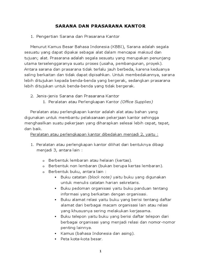 Jenis Jenis Sarana Dan Prasarana Kantor Beserta Gambarnya