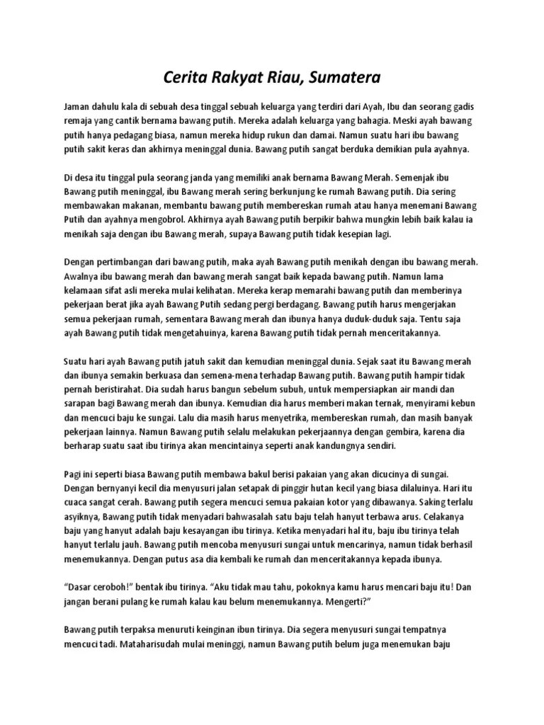 Cerita Rakyat Riau | PDF