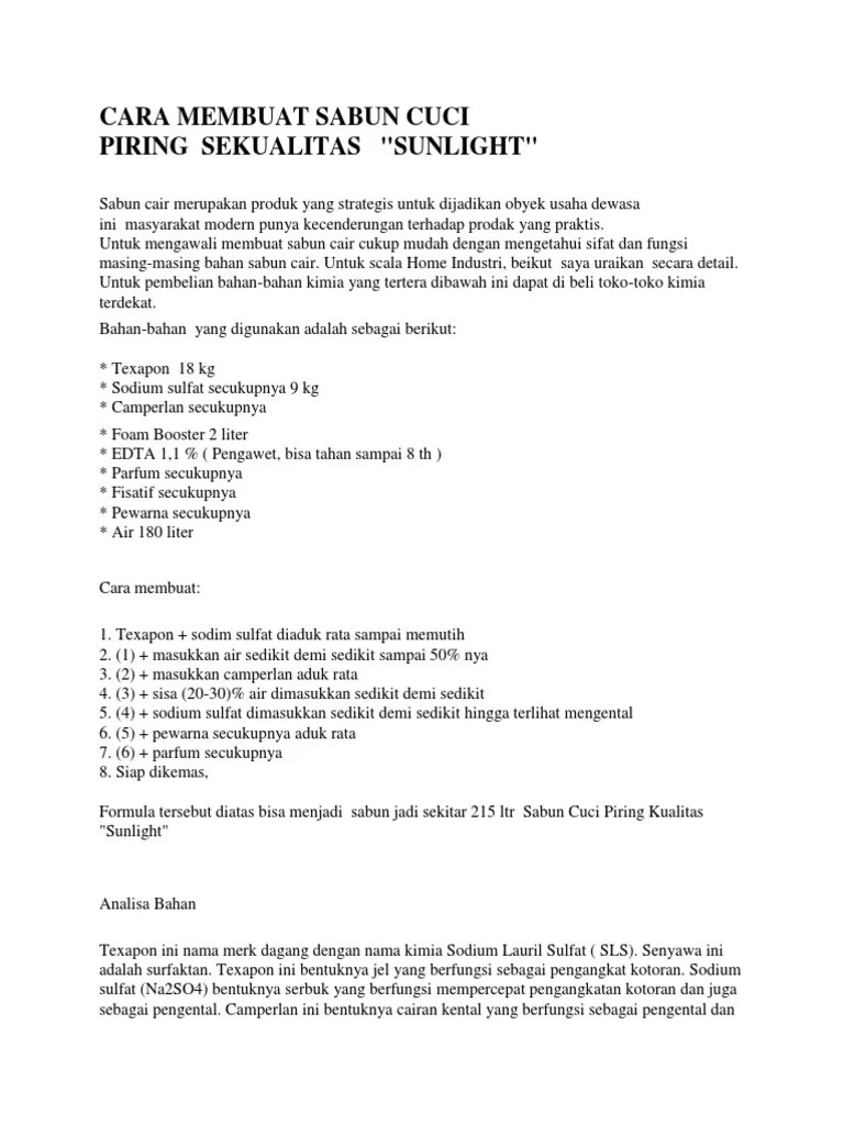 Bahan Kimia Yang Digunakan Untuk Membuat Sabun Mandi - Sekilas Bahan