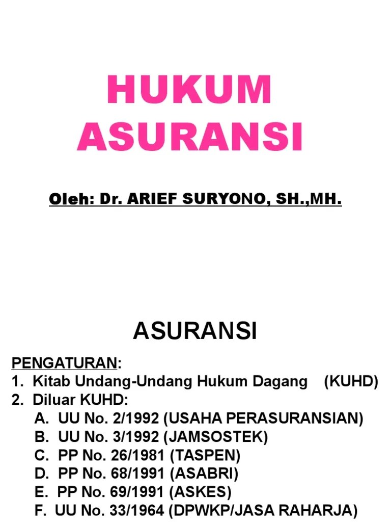 Hukum Asuransi 1 | PDF