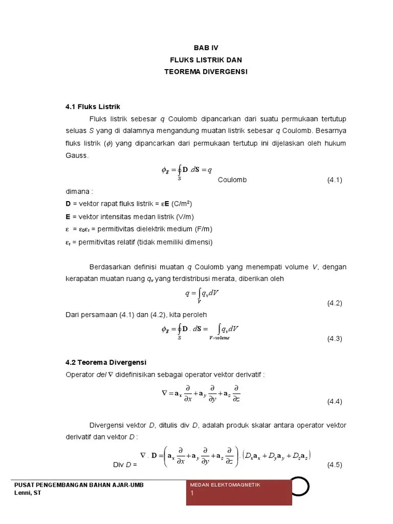 Fluks Listrik Dan Teorema Divergensi | PDF