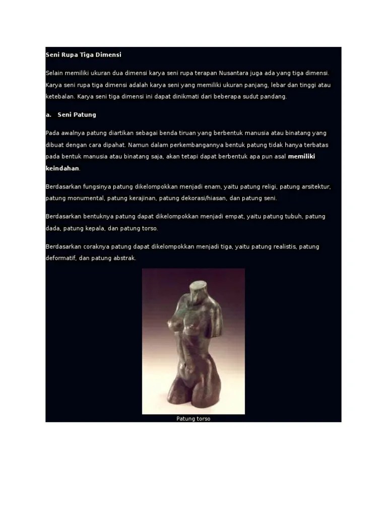 Seni Rupa Tiga Dimensi | PDF