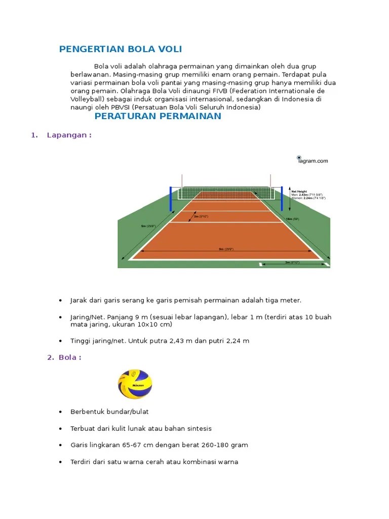 Dalam Permainan Bola Voli Tiap Regu Berhak Memainkan Bola Sebanyak -  Berbagai Permainan