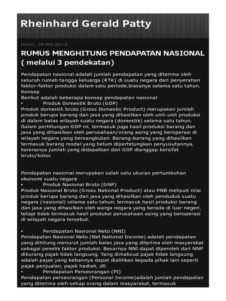 Rumus Menghitung Pendapatan Nasional - HTML 1