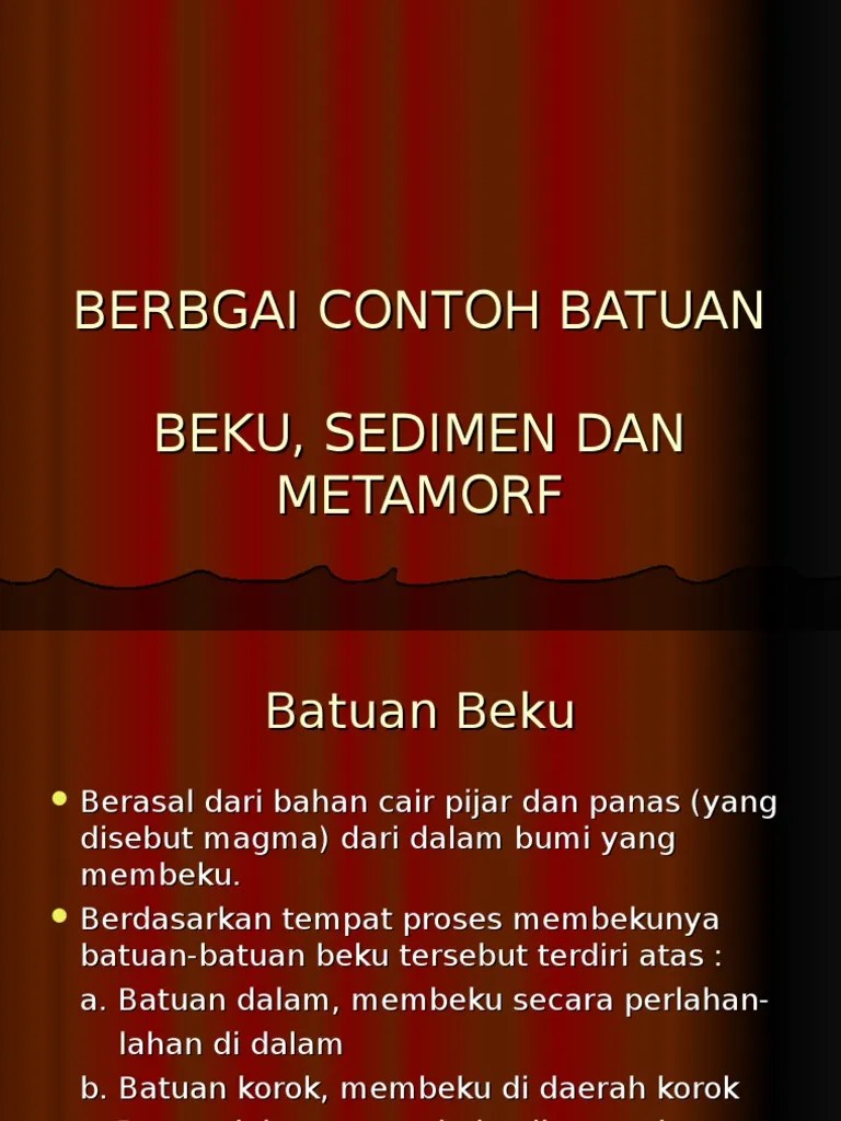 5 Geologi Ciri Batuan Beku Metamorf Sedimen | PDF