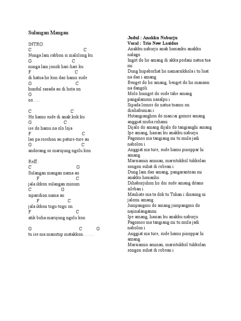 Kunci Gitar Batak Sulangan Mangan – Guru