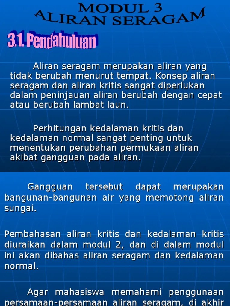 Modul Ajar 3 Aliran Seragam | PDF