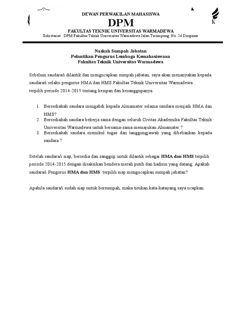 Naskah Sumpah Jabatan | PDF