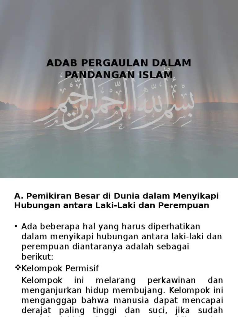 Adab Pergaulan Dalam Islam | PDF