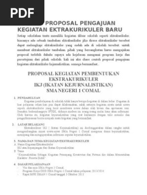 Proposal Kegiatan Ekstrakurikuler Sekolah Doc - Revisi Id