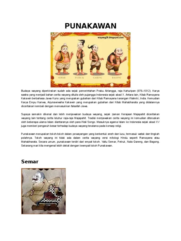 Cerita Wayang Gareng Dalam Bahasa Jawa