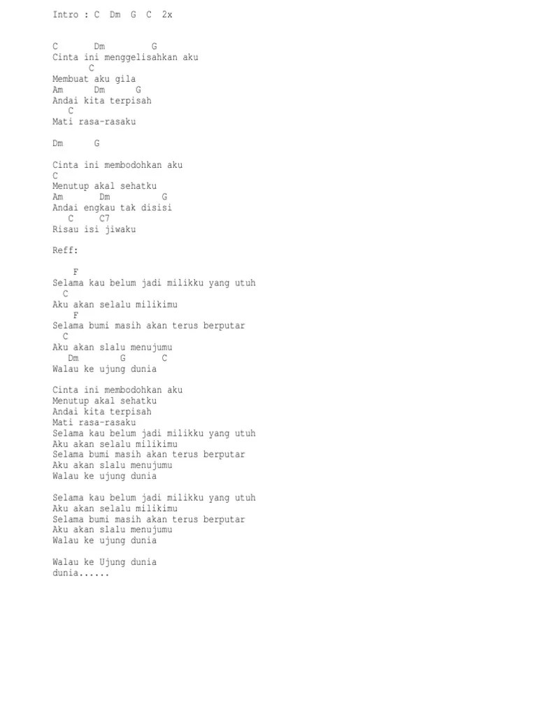 Chord Lagu Pujiono Cerita Cinta Dunia Maya