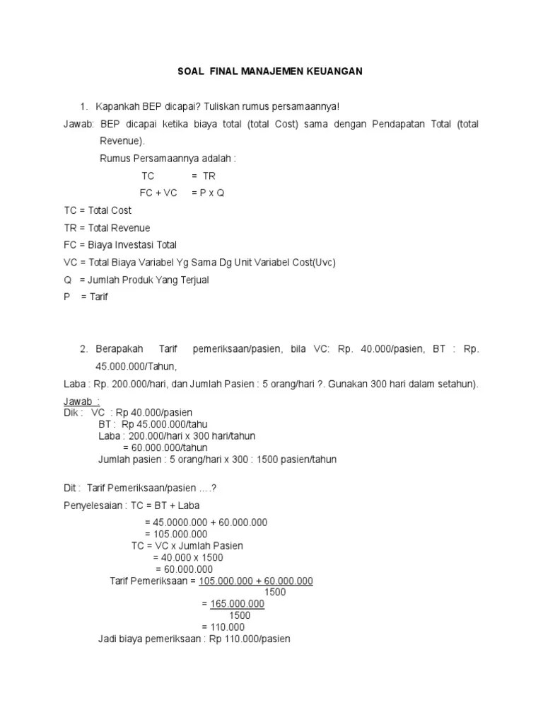 Soal Manajemen Keuangan | PDF