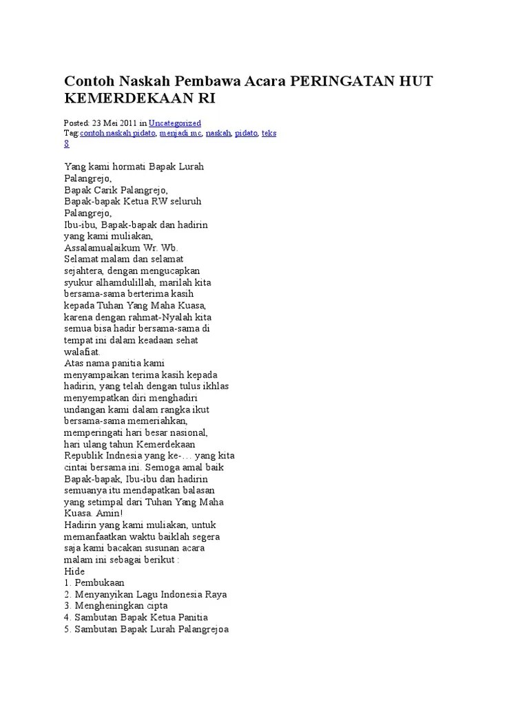 Contoh Teks Pidato Untuk Memperingati Hari Kemerdekaan Ri