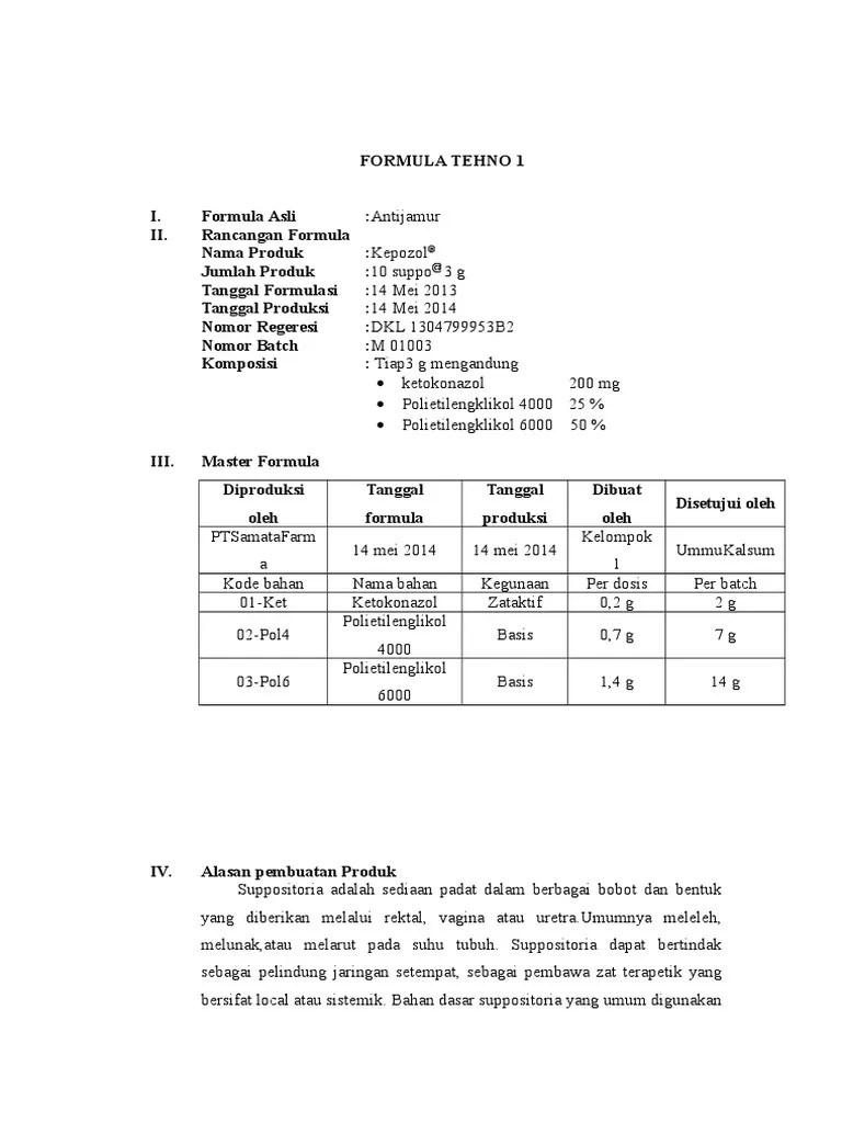 Suppositoria (Anti Jamur) | PDF