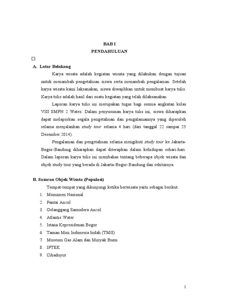 Contoh Laporan Perjalanan Wisata Ke Tmii