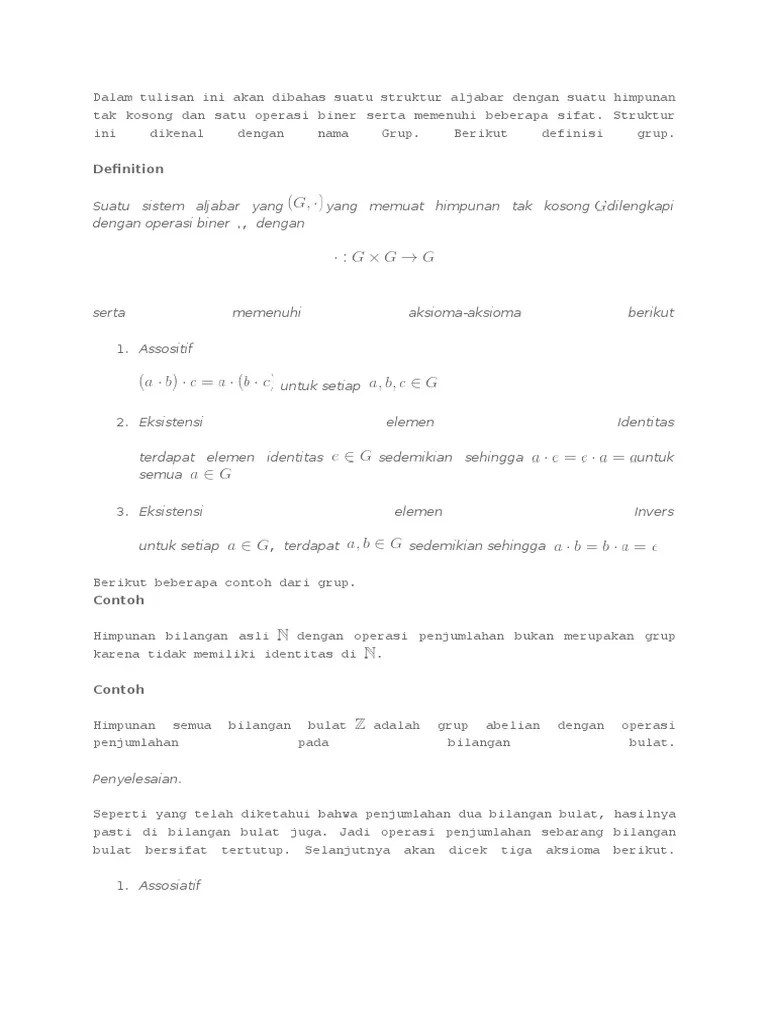 Contoh Soal Grup | PDF