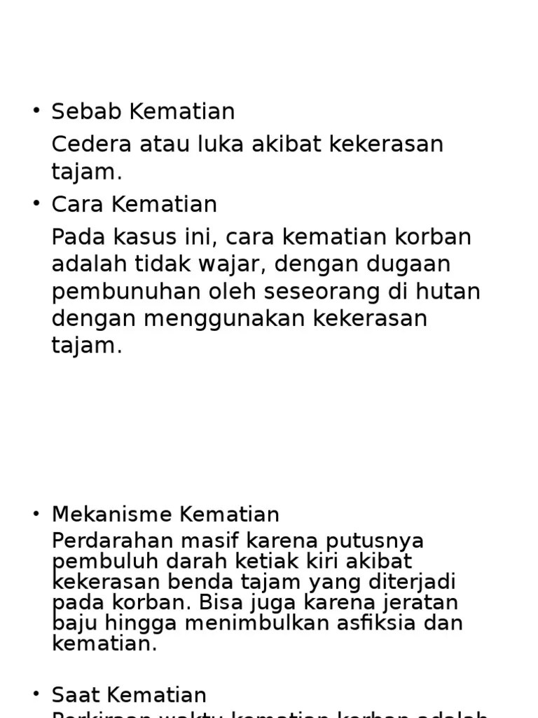 Sebab, Cara, Mekanisme, Saat KEMATIAN | PDF