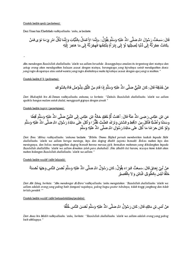 Contoh Hadits Qauli | PDF