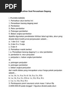 Latihan Soal Perusahaan Dagang | PDF