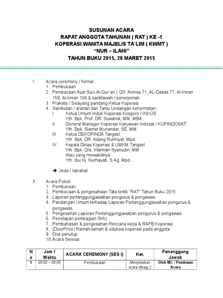 Susunan Acara | PDF