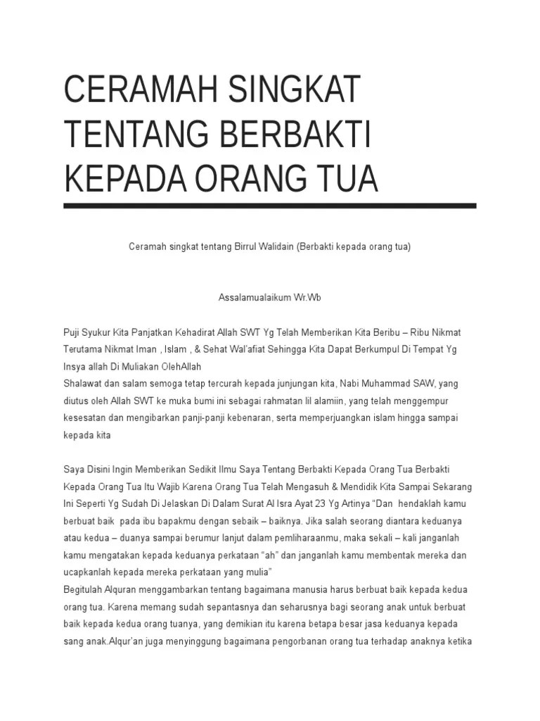 Ceramah Tentang Ibu Dan Ayah – Dengan