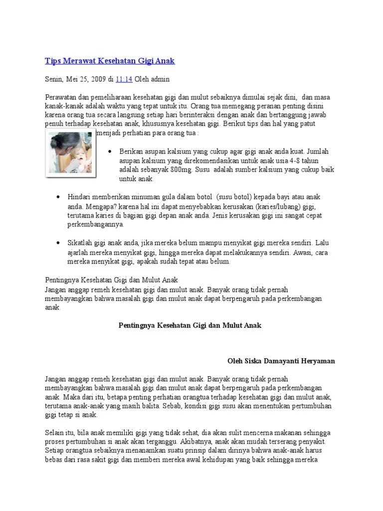 Materi Penyuluhan Gigi Anak | PDF