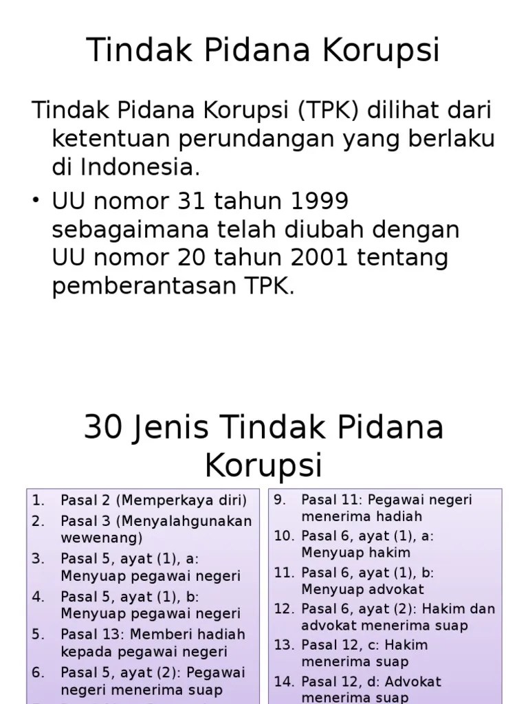 Tindak Pidana Korupsi | PDF