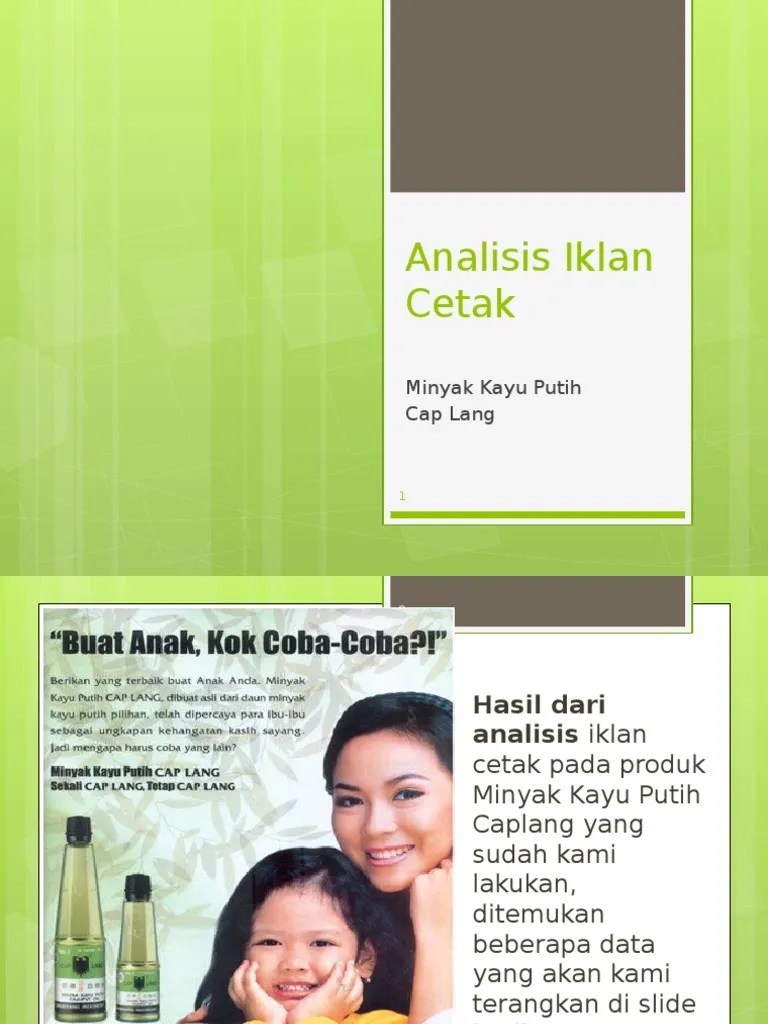 Iklan Minyak Kayu Putih Dalam Bahasa Inggris