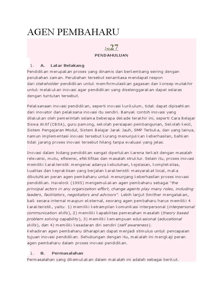 Agen Pembaharu | PDF