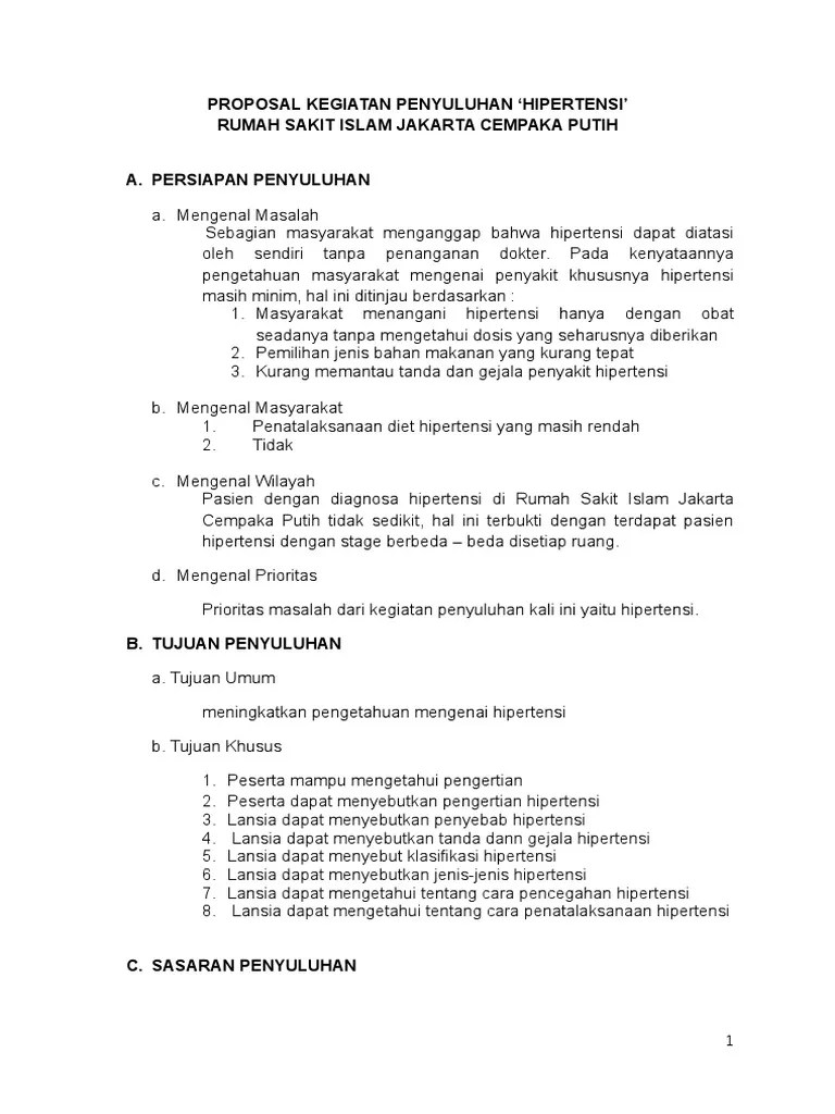 Proposal Penyuluhan Hipertensi | PDF