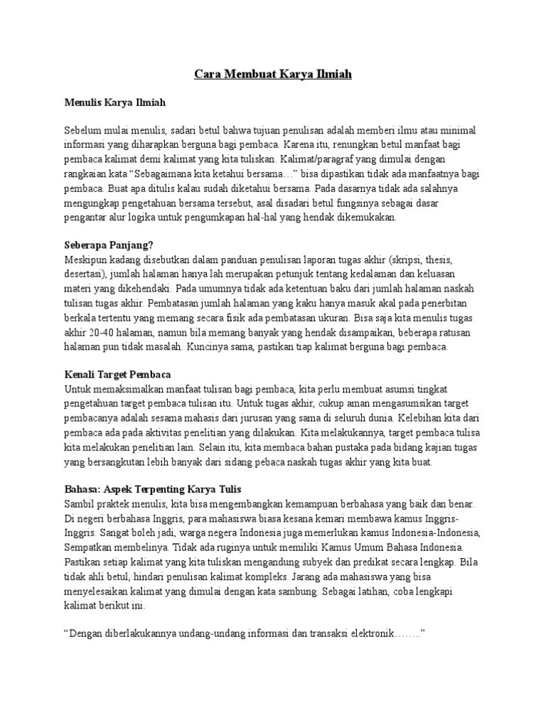 Cara Membuat Karya Ilmiah | PDF