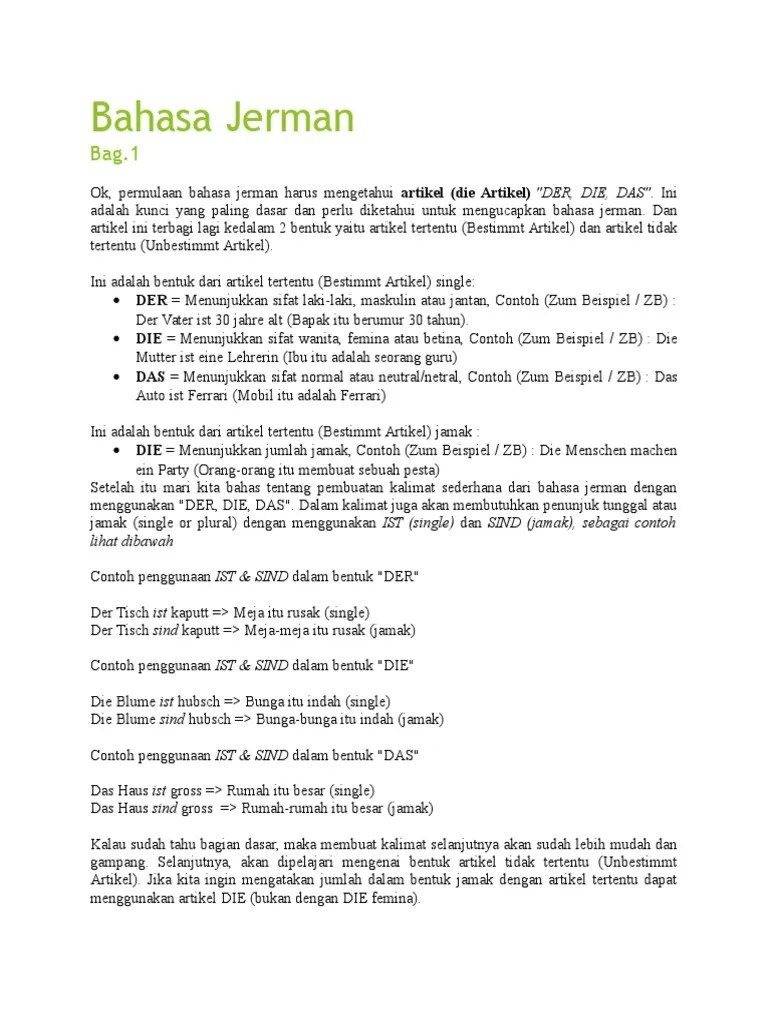 Contoh Kalimat Bahasa Jerman Dan Artinya – Kami