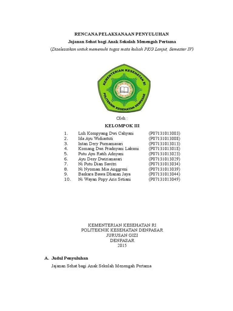 SAP Jajanan Sehat | PDF