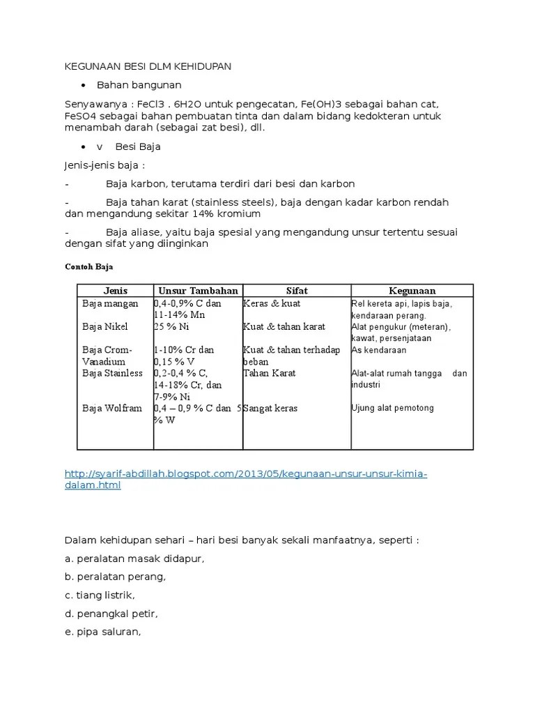 Kegunaan Besi DLM Kehidupan | PDF