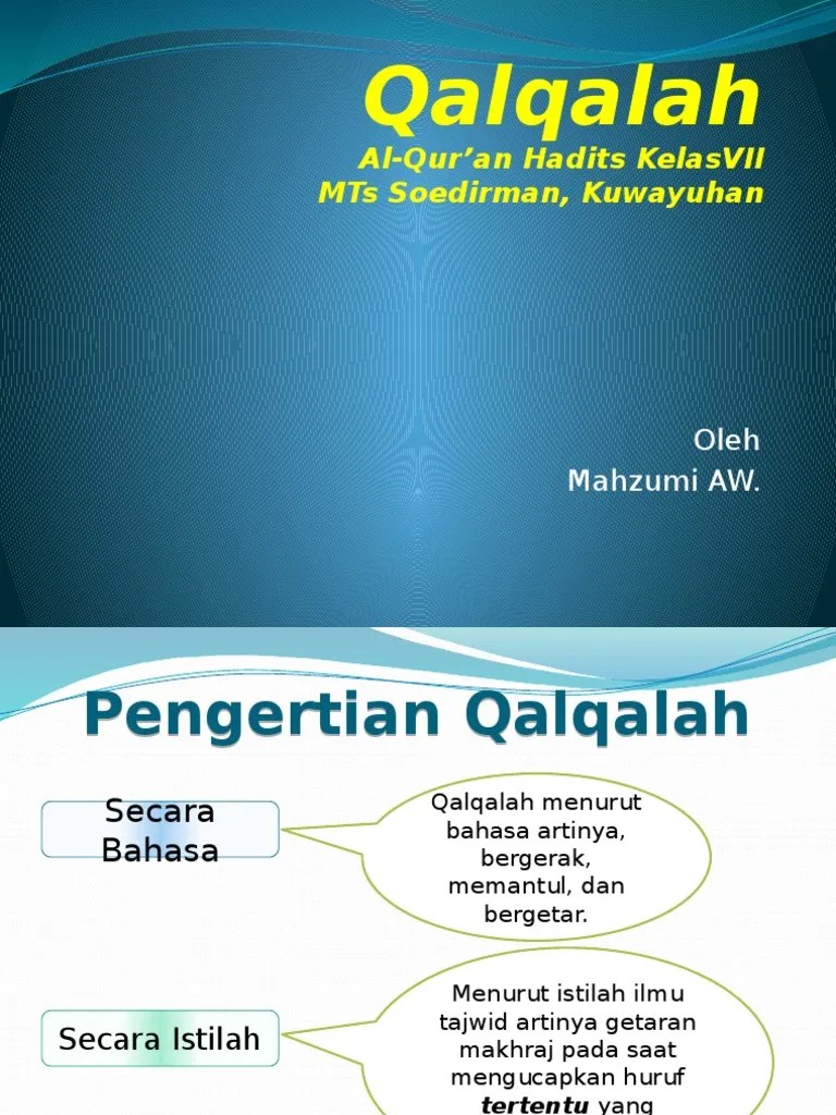 Qalqalah Kubra Secara Bahasa Artinya