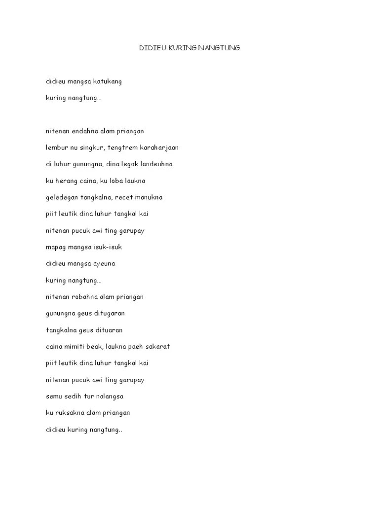 Didieu Kuring Nangtung | PDF