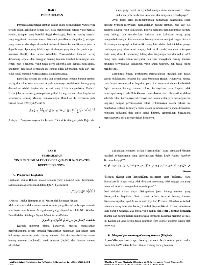 Barang Temuan (Luqhatah Dan Rikaz) Print 02 | PDF