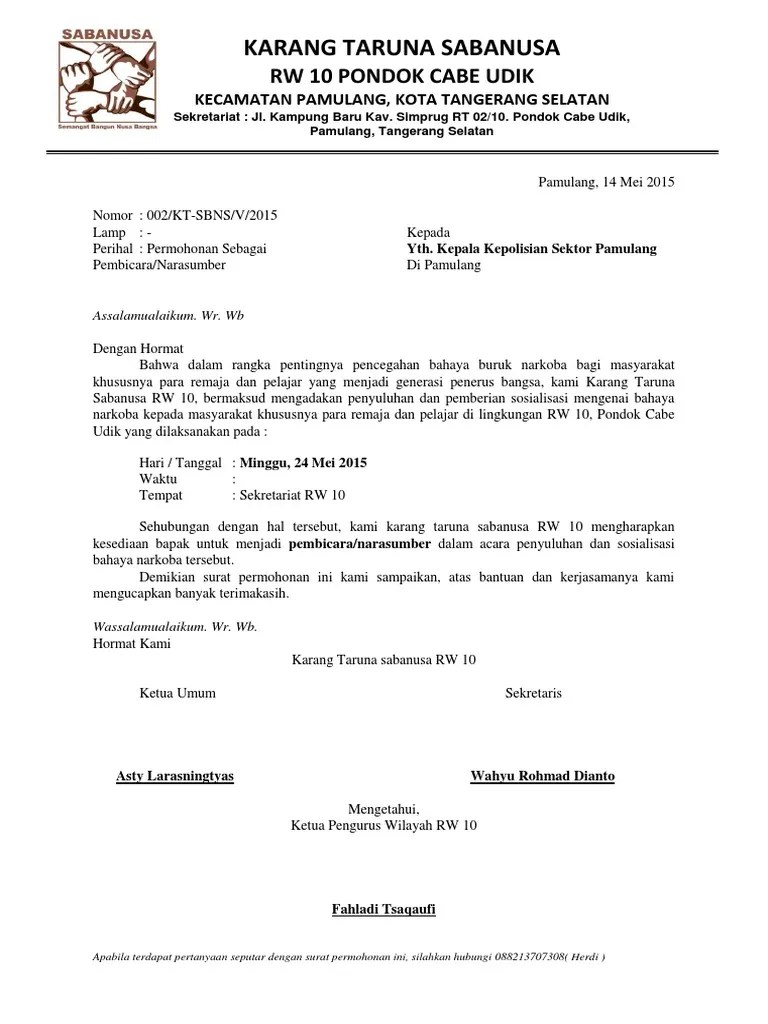 Surat Permohonan Penyuluhan | PDF