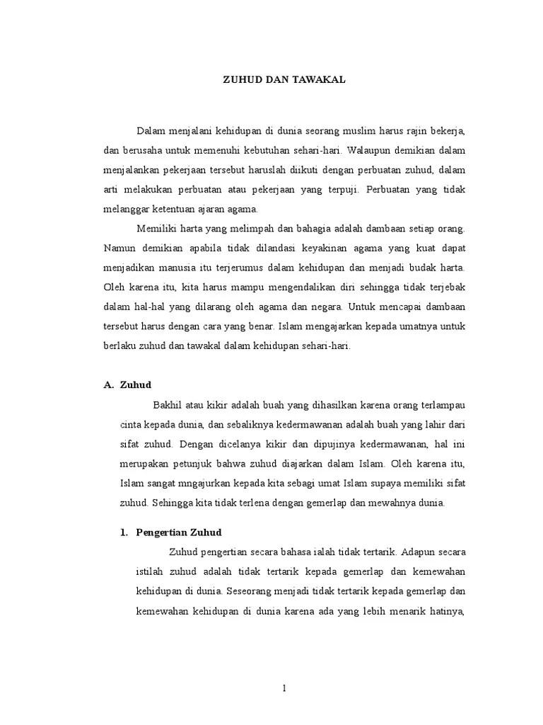 Zuhud Dan Tawakal | PDF