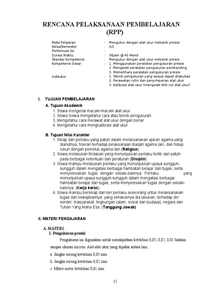 RPP 14.KK.3 Mengukur Dengan Alat Ukur Mekanik Presisi | PDF