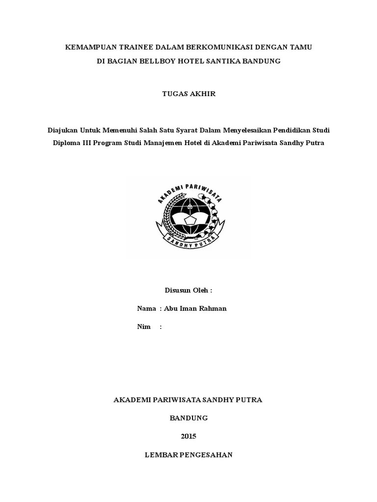 Tugas Akhir Front Office Departement | PDF