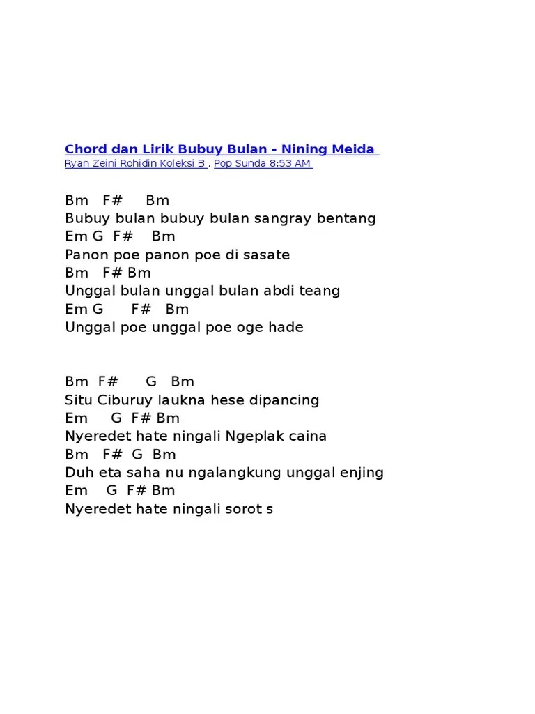 Lirik Lagu Bubuy Bulan Dalam Bahasa Indonesia