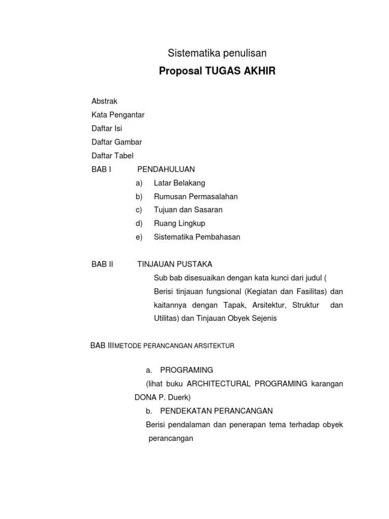 Sistematika Penulisan Proposal | PDF